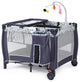 Modern Style Fold-able Travel Baby Crib Playpen Infant Bassinet Bed
