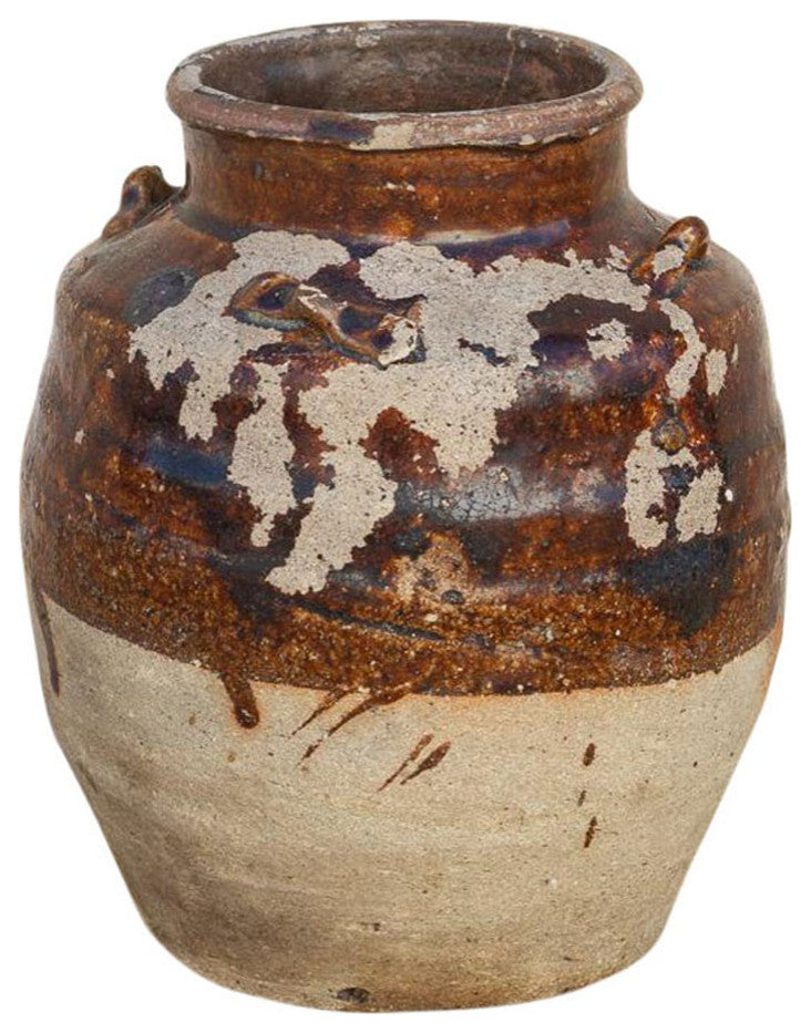 Aged Stoneware Burmese Food Jar