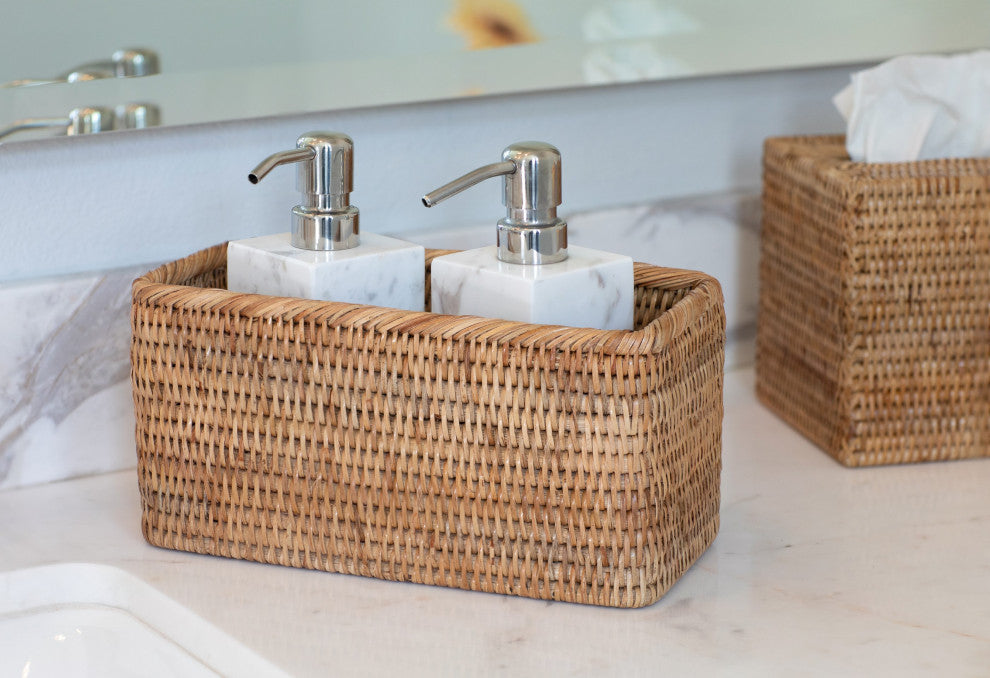 Artifacts Rattan Petite Basket, Honey Brown
