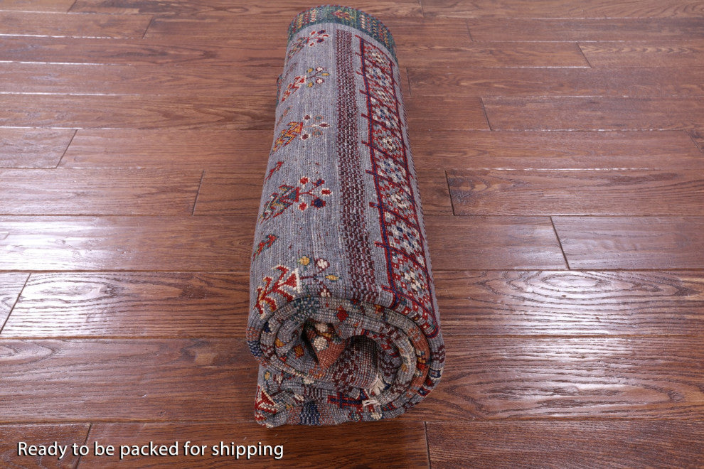 Handmade Tribal Persian Gabbeh Wool Rug 5' 1" X 6' 10" Q9915