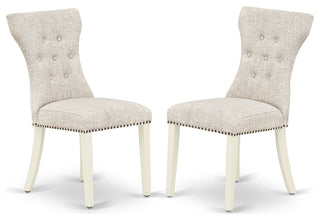 5Pc Kitchen Set - 4 Kitchen Chairs, Table Wood Structure -High Back, Linen White