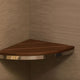 Invisia Brazilian Walnut Corner Shower Bathroom Seat Bench Elegant Spa Seating,