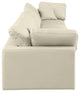 Comfy Upholstered Modular Sofa, Cream, 4-Piece: 2 Armless Chair, 2 Corner Chair, Vegan Leather