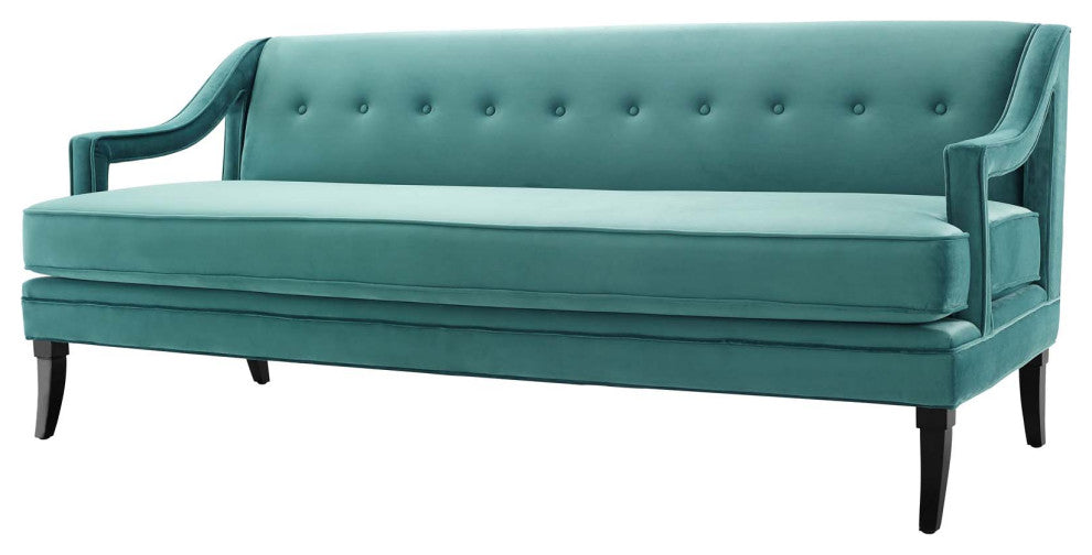 Armchair and Sofa Set, Set of 3, Velvet, Teal Blue, Modern, Lounge Hospitality