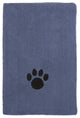 Stonewash Blue Embroidered Paw Pet Towel