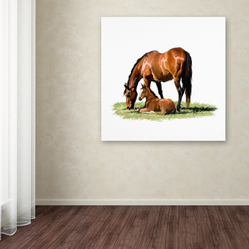 The Macneil Studio 'Horse With Foal' Canvas Art, 24"x24"