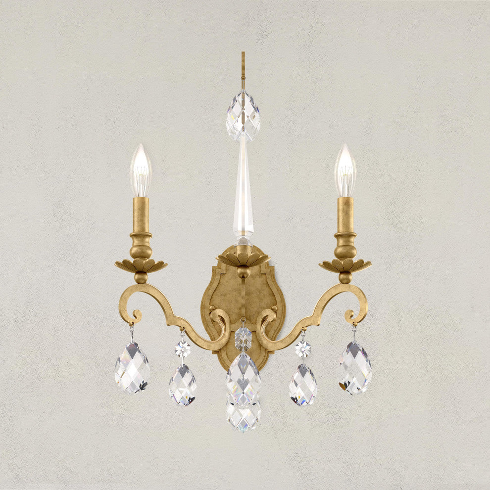 Renaissance Nouveau 15x21" 2-Light Traditional Sconce, Heirloom Gold