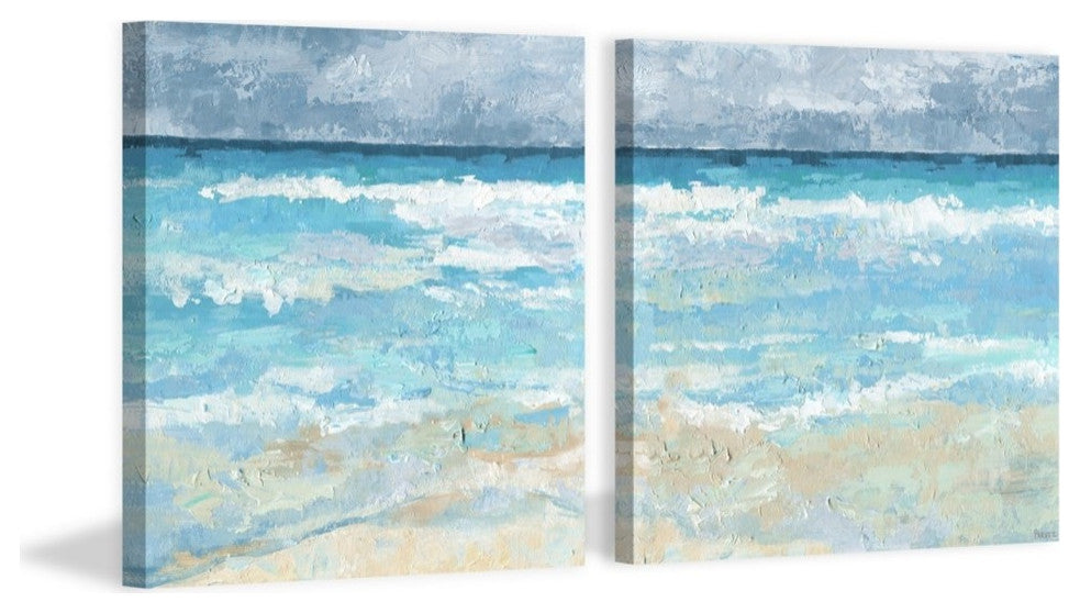 Playful Waves Diptych, 80"x40"