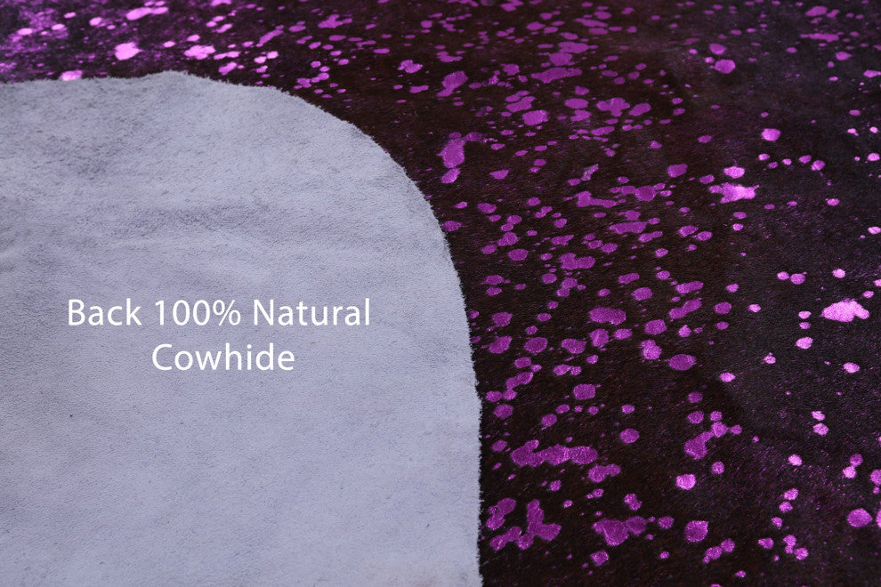 Pink Metallic Cowhide Rug 6' 6" X 6' 0" C2153