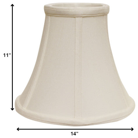 14" White Premium Bell Monay Shantung Lampshade