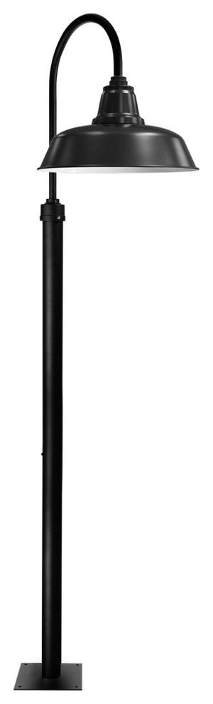 Cocoweb 16" Farmhouse LED Post Light in Black With 8' Tall Post
