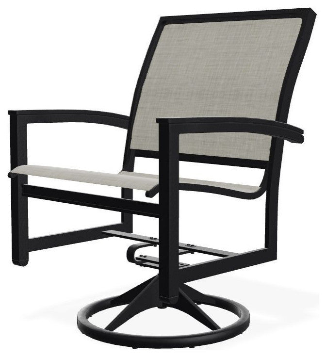 Bazza Sling Outdoor Swivel Rocker, Ella/Black