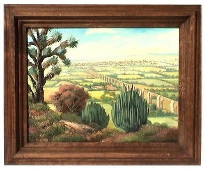 Aqueduct. Mexican Oil Painting