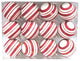 Red And White Ball Ornament With Line Design 12 Pack