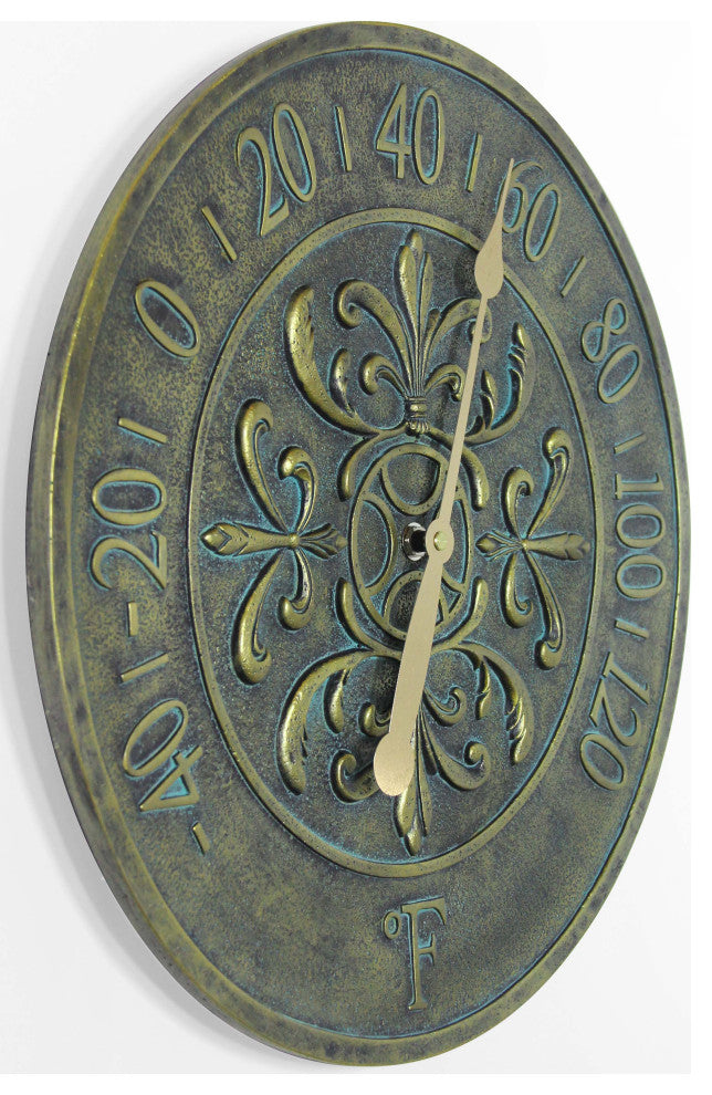 Blanc Fleur Aged Bronze Thermometer