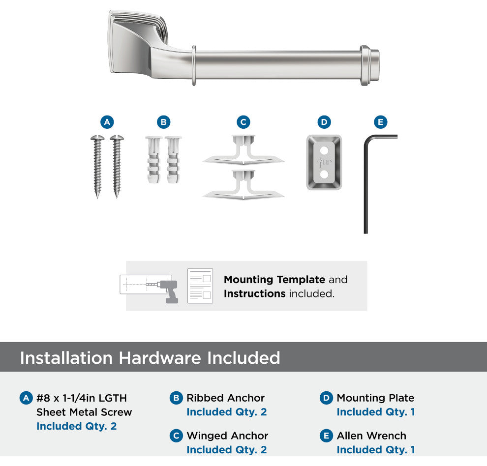 Revitalize Traditional Single Post Toilet Paper Holder, Chrome