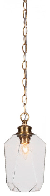 Rocklin 1-Light Chain Hung Pendant, New Age Brass/Clear Bubble