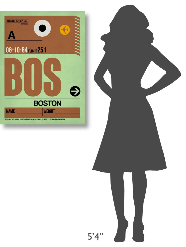 "BOS Boston Luggage Tag 1" Fine Art Print
