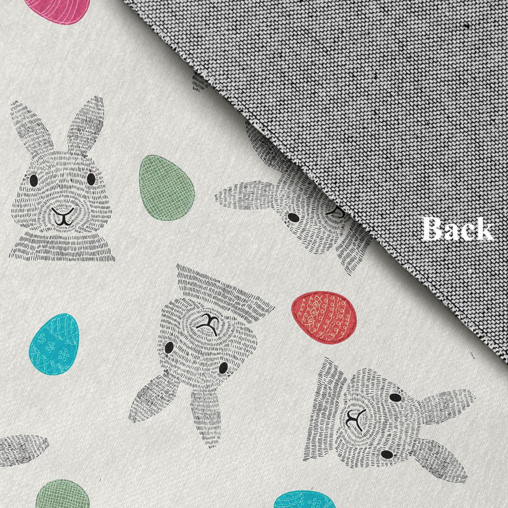 Bunnies and Eggs Easter Chenille Rug, Whisper White, 2'x3'