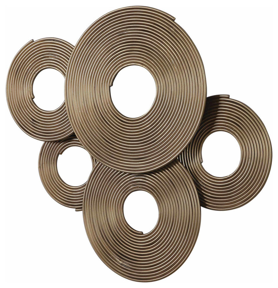 Uttermost 04201 Ahmet 27-3/16" x 34-5/8" Abstract Wall Sculpture - Soft Gold