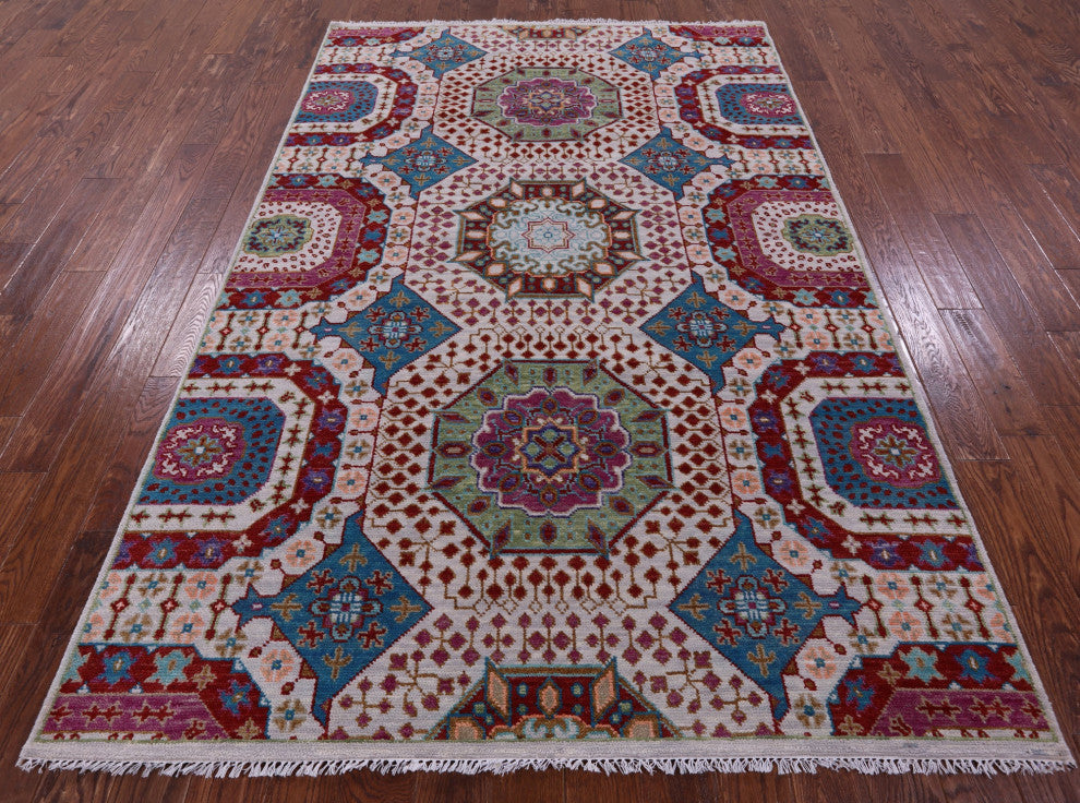 Mamluk Hand Knotted Wool Rug 5' 11" X 9' 2" - Q15869