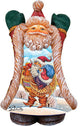 Hand Painted Rooster Greeting Santa