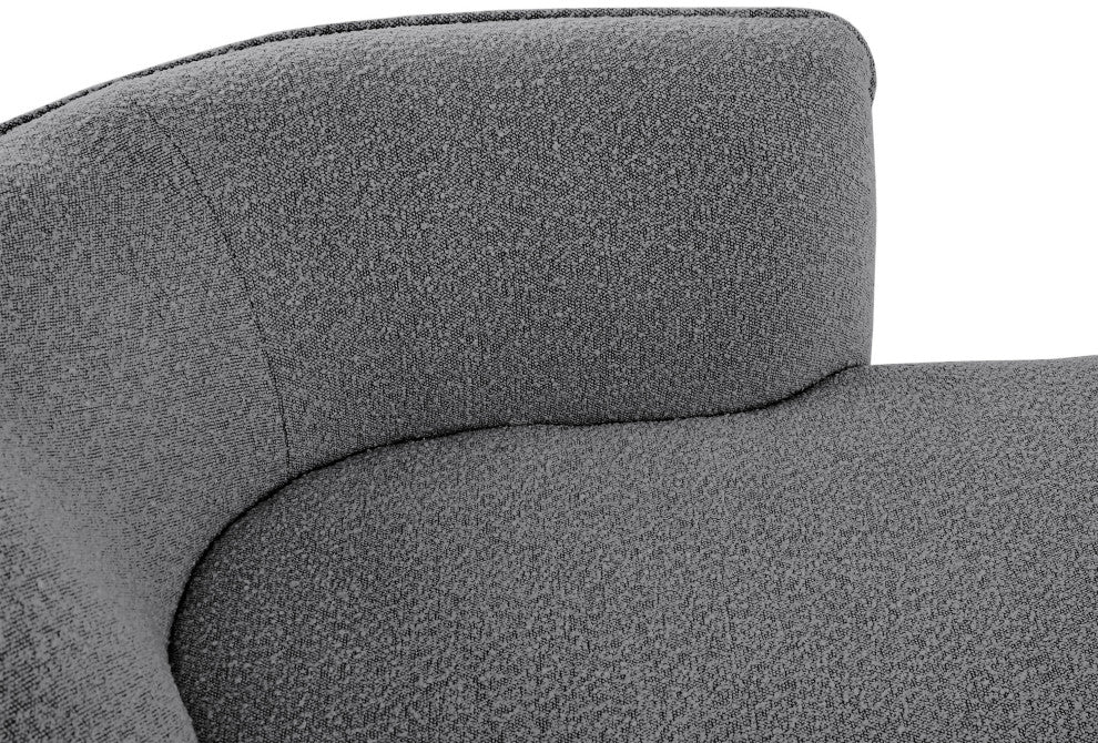 Hilton Boucle Fabric Upholstered Chaise Lounge, Grey