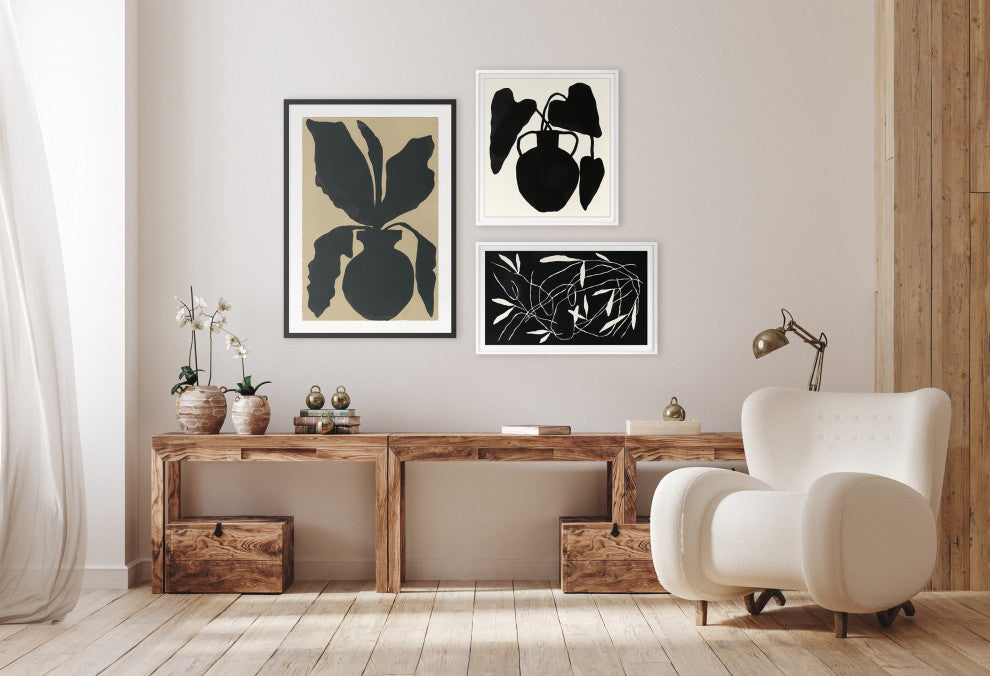 Indigo Urn 2 Fine Art Print, White, 22"x20"