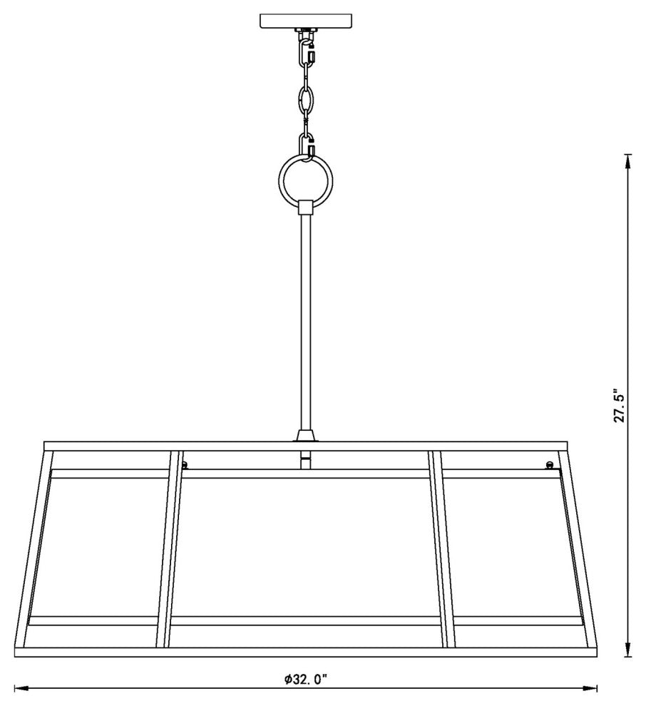 Z-Lite 1935-32 Lenyx Pendant 8 Light 32"W Drum Chandelier - Iron Ore