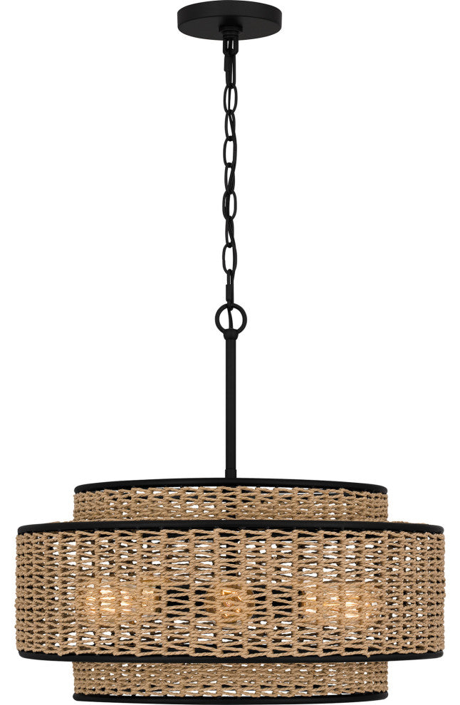 Quoizel QP6161 Teton 5 Light 20"W Pendant - Matte Black
