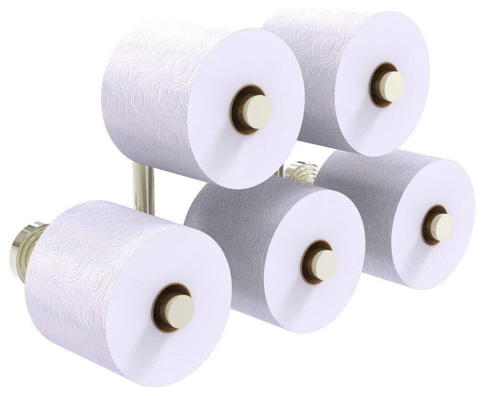 Waverly Place 5 Roll Reserve Roll Toilet Paper Holder, Polished Nickel