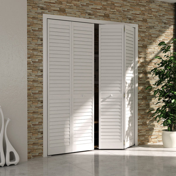 Closet Door, Bi-fold, Plantation Louver-Louver White 80" x 28"