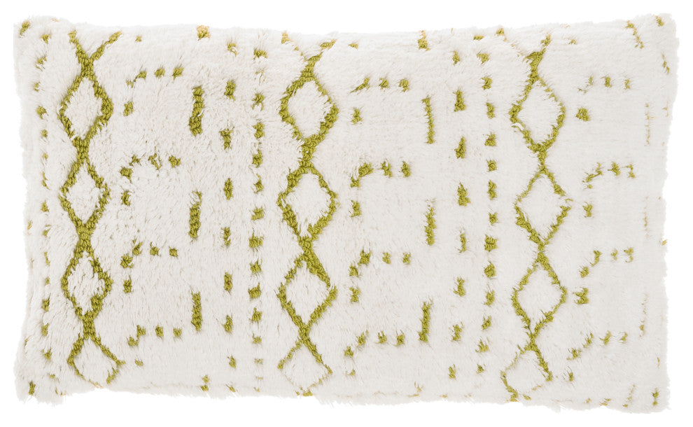 Mina Victory AA019 Throw Pillow, Lime, 12"X20"