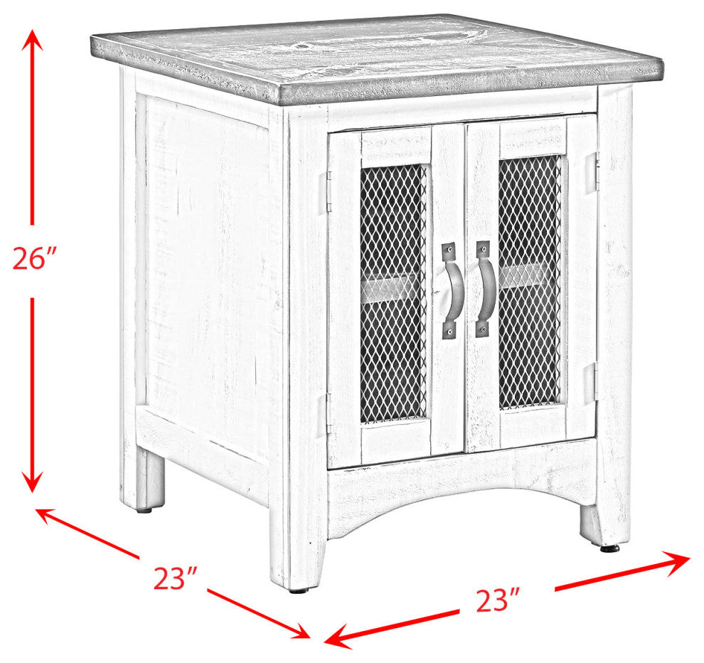 Picket House Nolan End Table, White