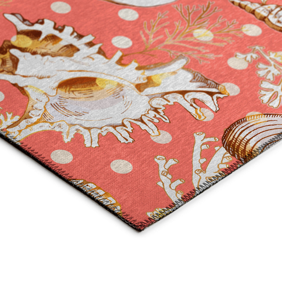 Indoor/Outdoor Seabreeze SZ6 Salmon Machine Washable 5' x 7'6" Rug
