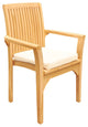 7-Piece Outdoor Teak Dining Set: 94" Masc Oval Table, 6 Lua Stacking Arm Chairs