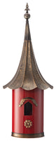32"H Farmhouse Retro Blue Metal Pagoda Birdhouse