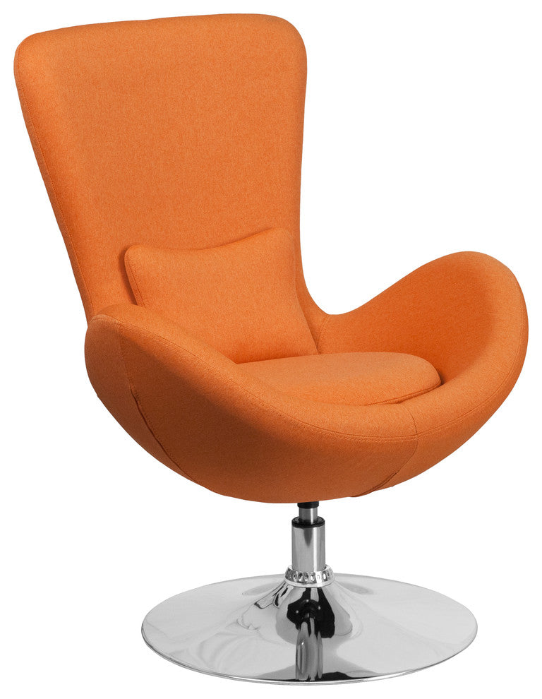 Egg Series Orange Fabric Side Reception Chair
