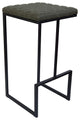 Quincy Quilted Stitched Leather Bar Stools With Metal Frame Olive Green