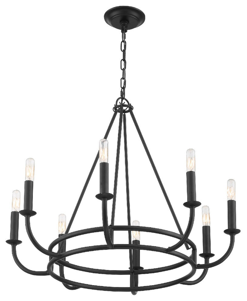 Bailey 8 Light Matte Black Chandelier