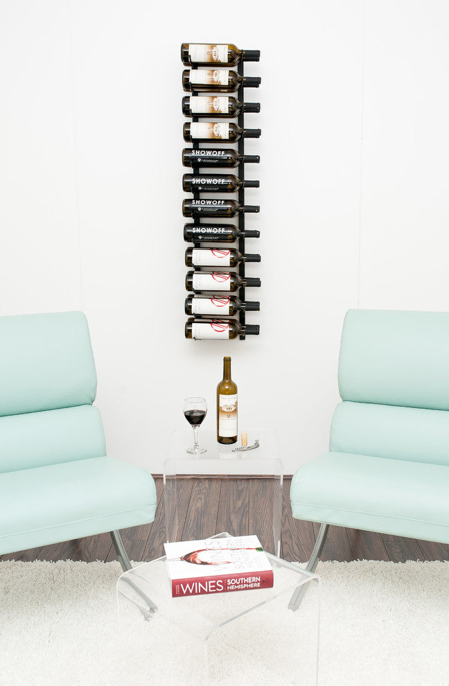 VintageView 24 Bottle Metal Wine Rack, Satin Black