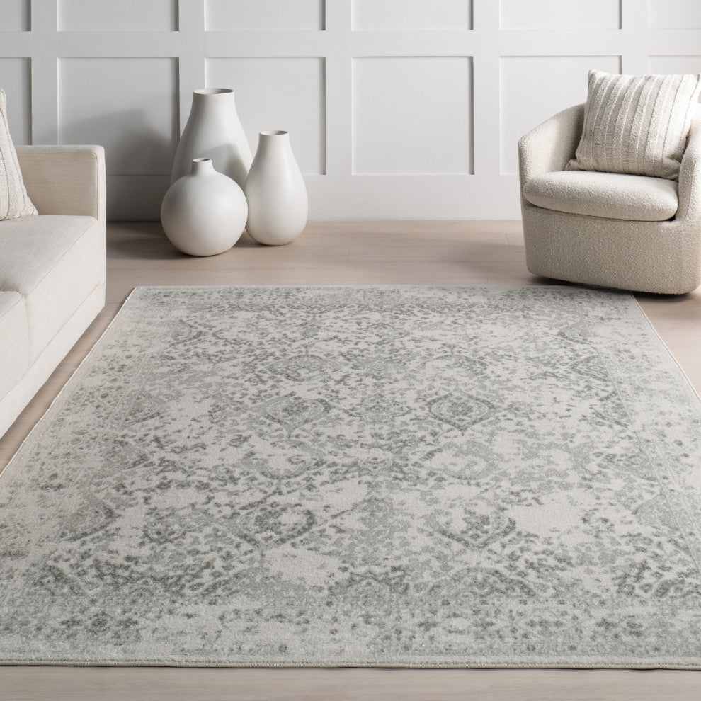 Nuloom Vintage Odell Traditional Transitional Area Rug, Ivory 5'3"x7'9"