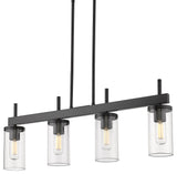 Golden Lighting 7011-LP Winslett 4 Light 35"W Linear Pendant - Matte Black /