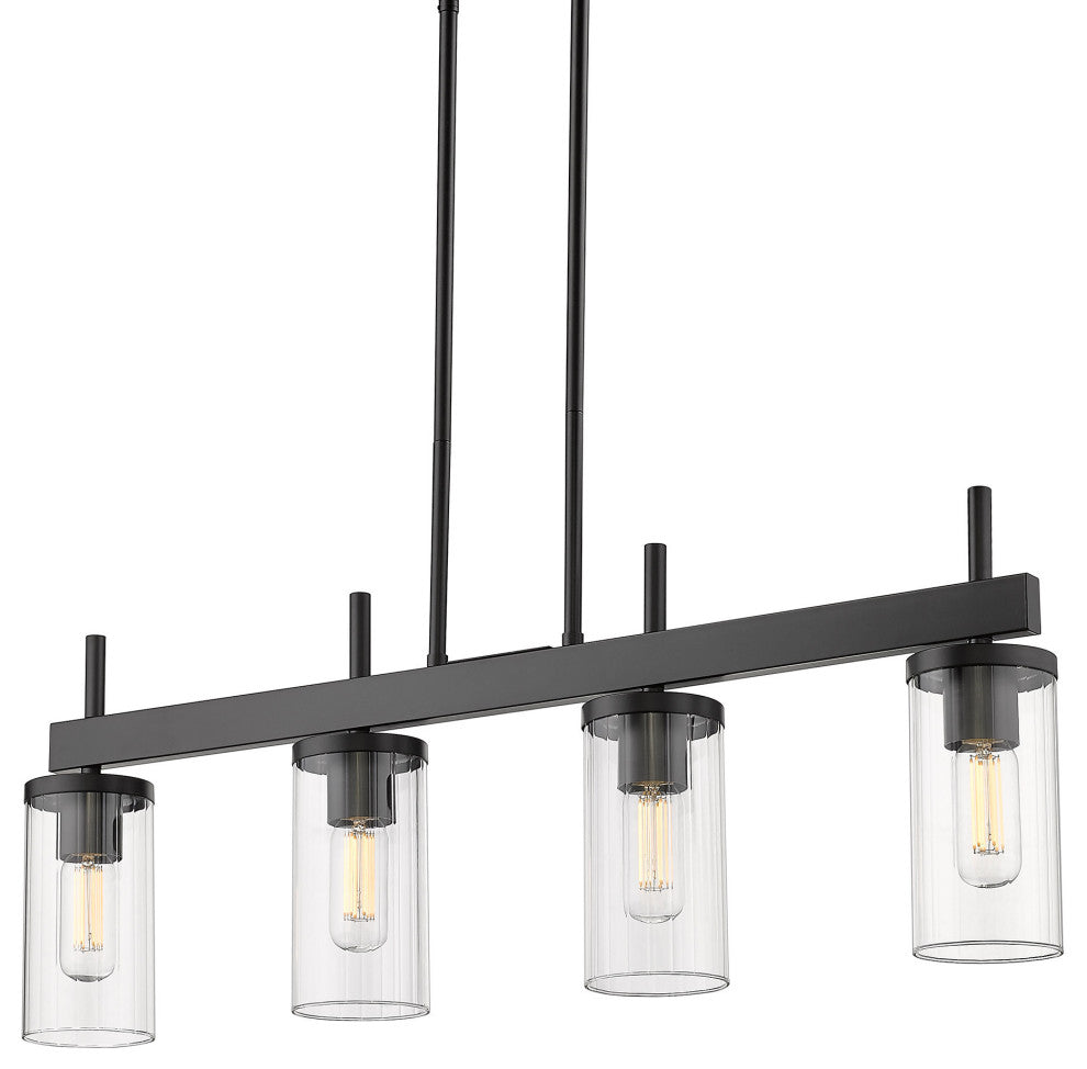 Golden Lighting 7011-LP Winslett 4 Light 35"W Linear Pendant - Matte Black /