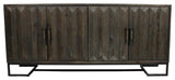 Aliso Peyton 4-Door Sideboard, Reclaimed Pine Wood on Iron Base, Dark Brown