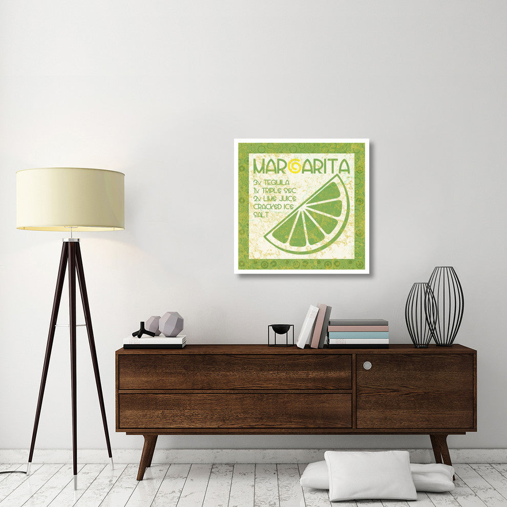 "Cocktail Recipes - Margarita" Digital Paper Print by BG.Studio, 32"x32"