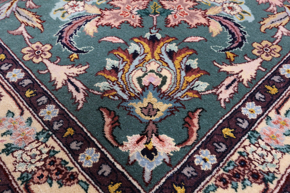 Persian Tabriz Handmade Wool & Silk Rug 8' 9" X 11' 8" - Q13748
