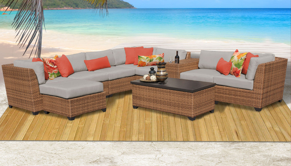Laguna 10 Piece Outdoor Wicker Patio Furniture Set 10b