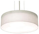 Anton LED Pendant, Satin Nickel Finish, Linen White, 12"