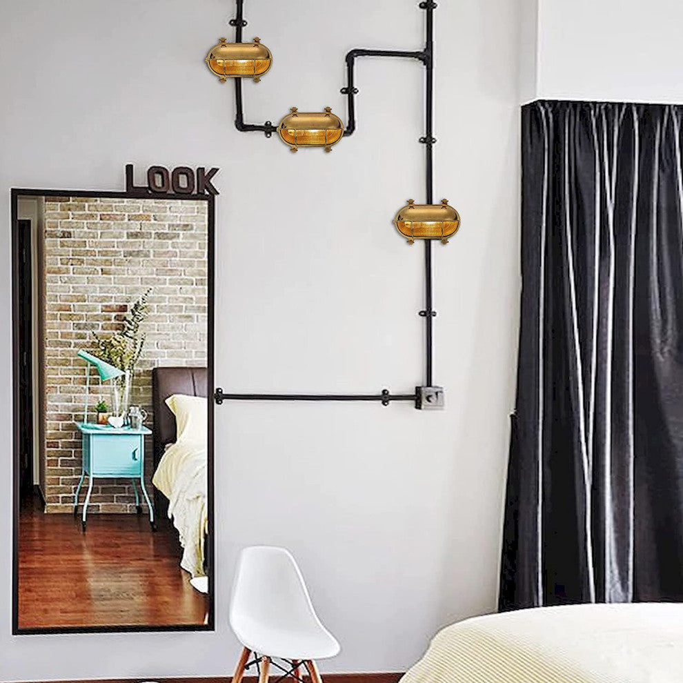 Oval Industrial Bulkhead Wall Sconce Waterproof Wall Light Fixture